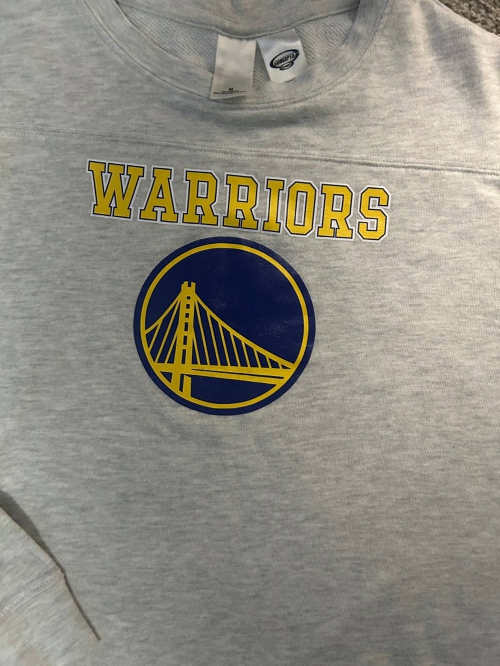 Warriors Grey Pajama Set - Crewneck Top & Shorts - Picture 2 of 3